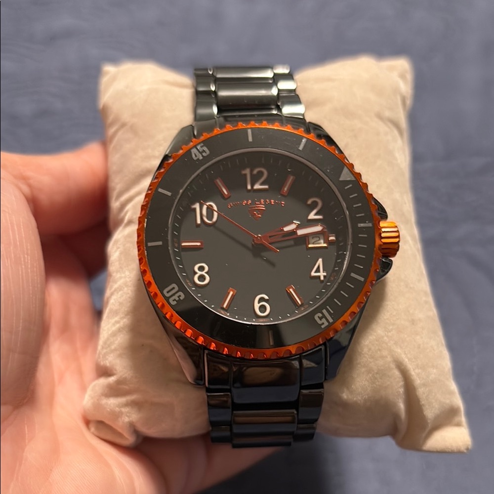 Swiss Legend Black and Orange Wristwatch